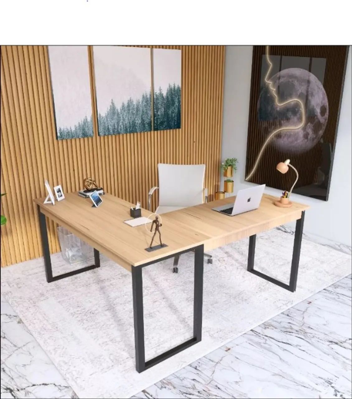 Escrivaninha Em L Estilo Industrial 150cm