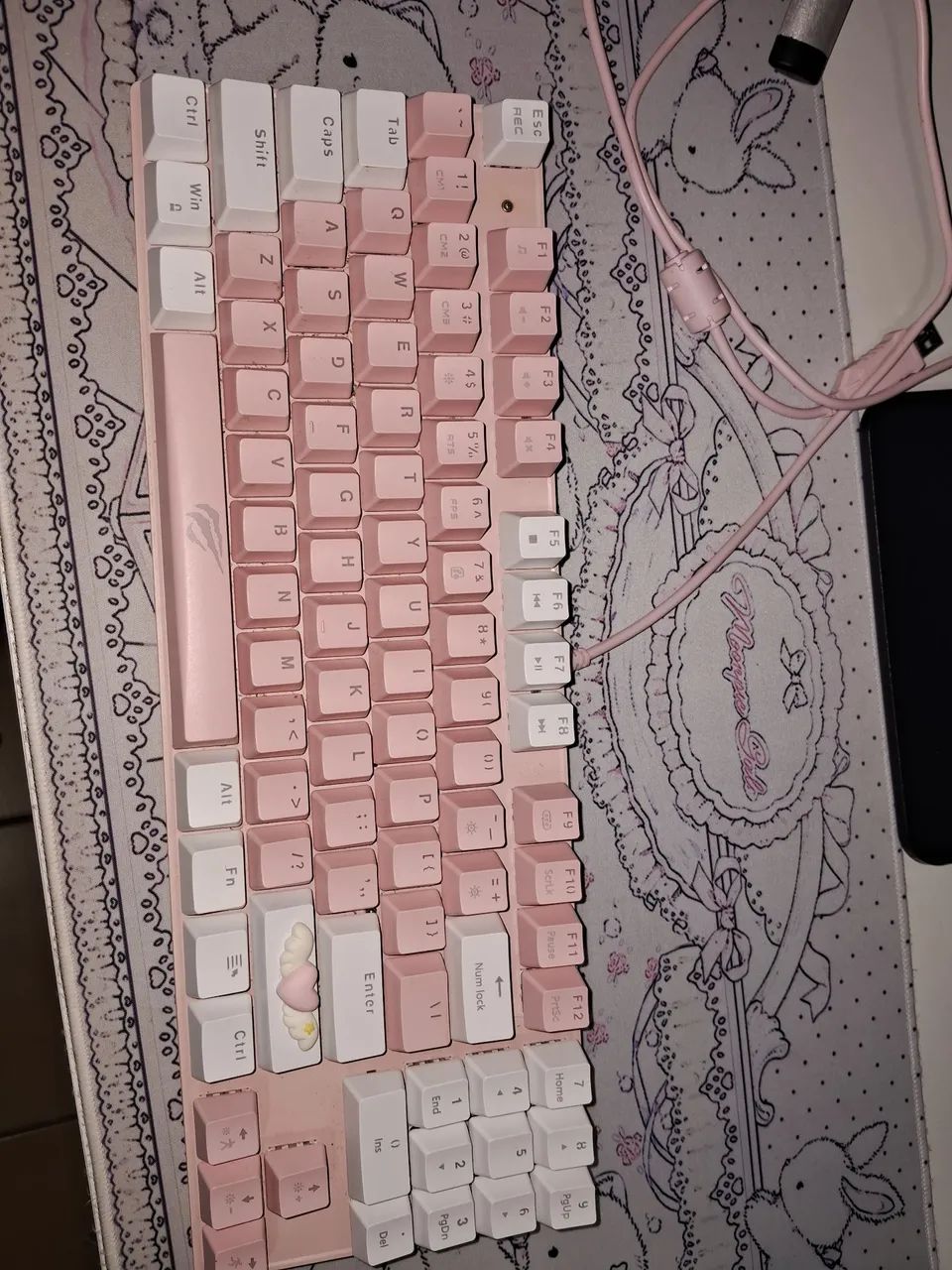 Teclado mecânico 80% switch azul(usado)