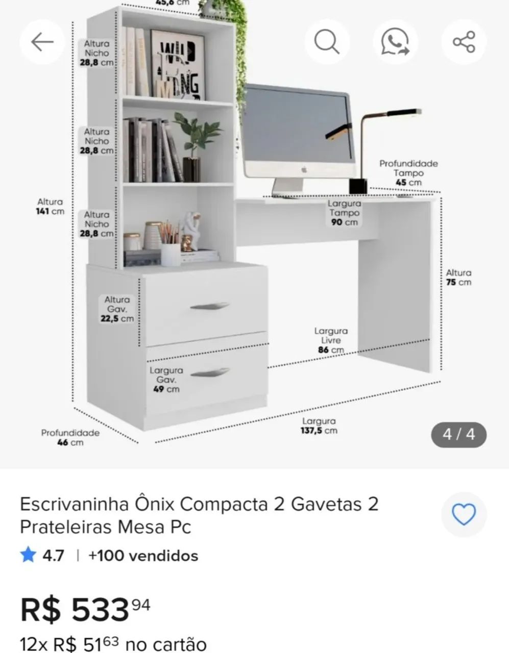 Vendo novíssima mesa de estudo  - Foto 2