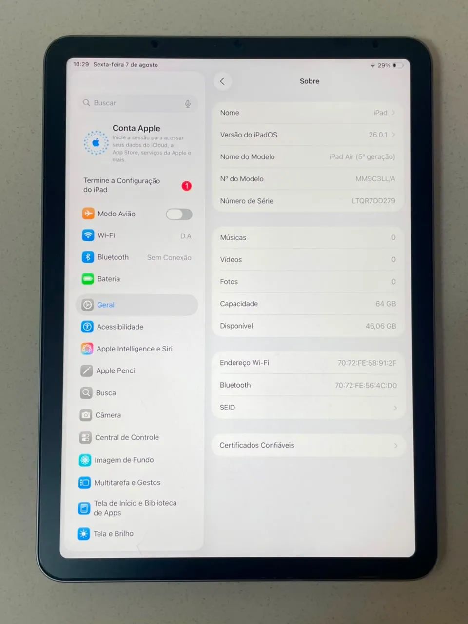 iPad Air 5 Geração M1 64GB - Seminovo  - Foto 4