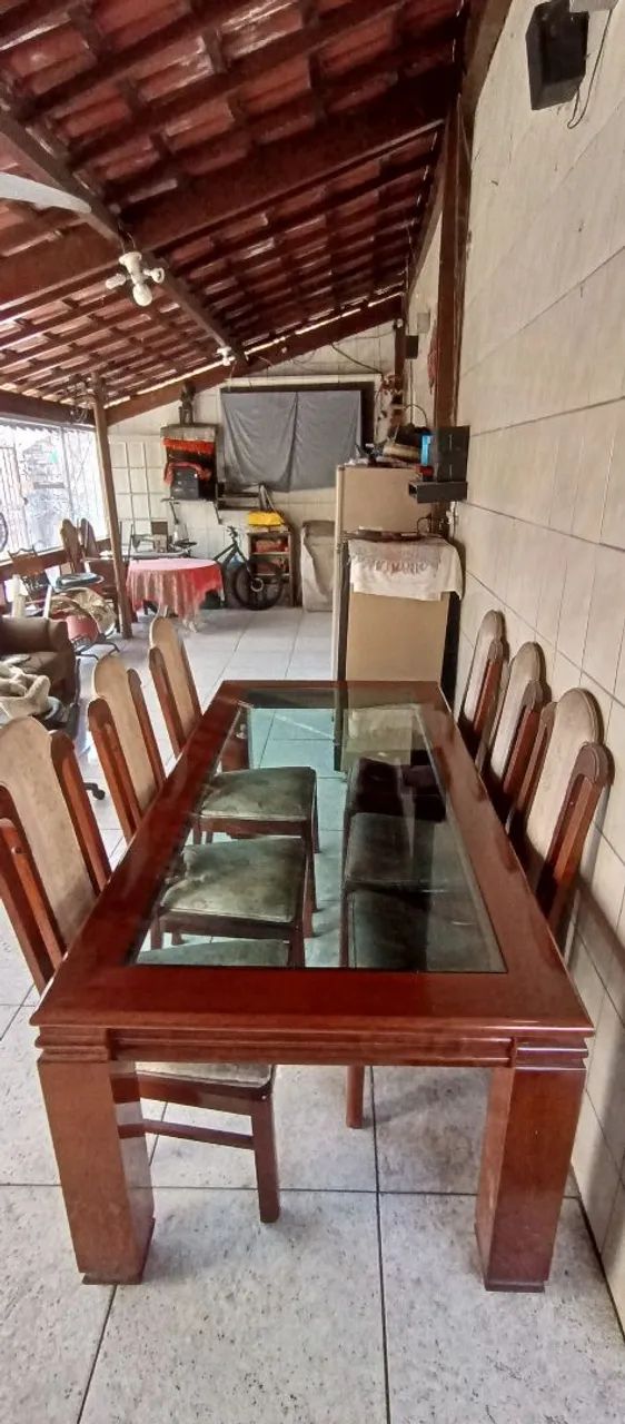 Mesa com 8 cadeiras,vidro maciço  - Foto 3