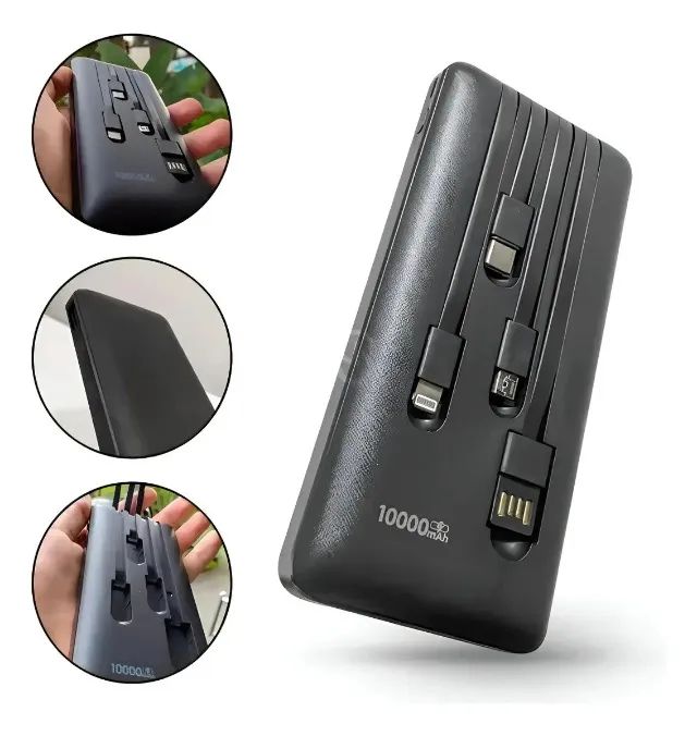 Power Bank Ka-966 10000mah Com Cabos, Carregador Portátil 10mil Visor Loja Coimbra Entrega - Foto 2