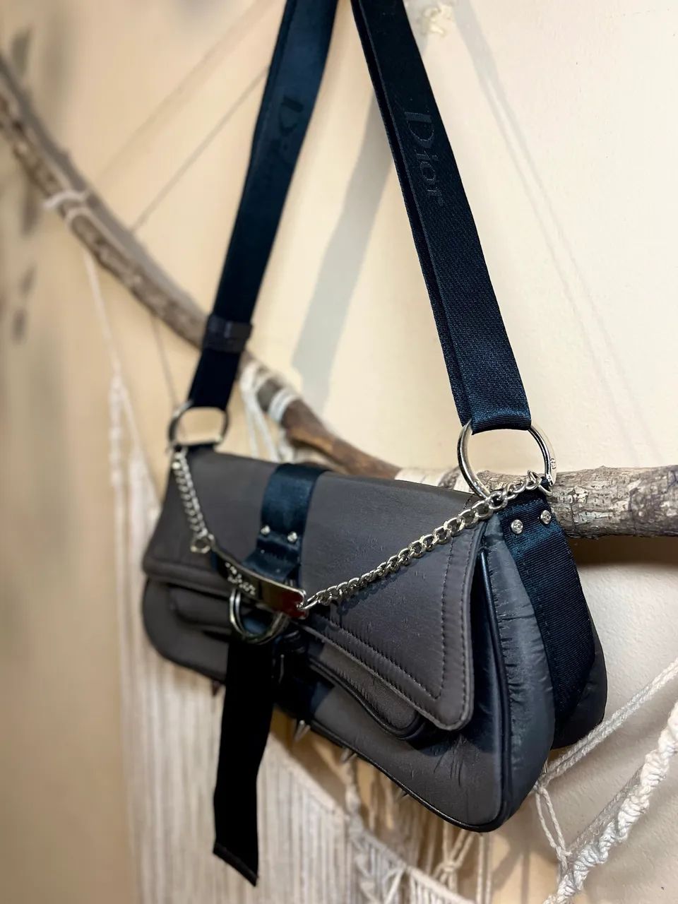 bolsa christian dior hardcore cáqui/preto