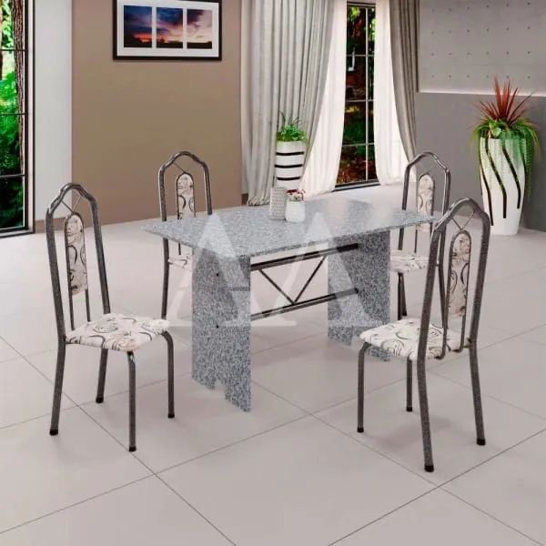 CJ MESA 4C SOMA BIANCA 120X75 RETANGULAR ARABESCO PRATA GRANITO OCRE 