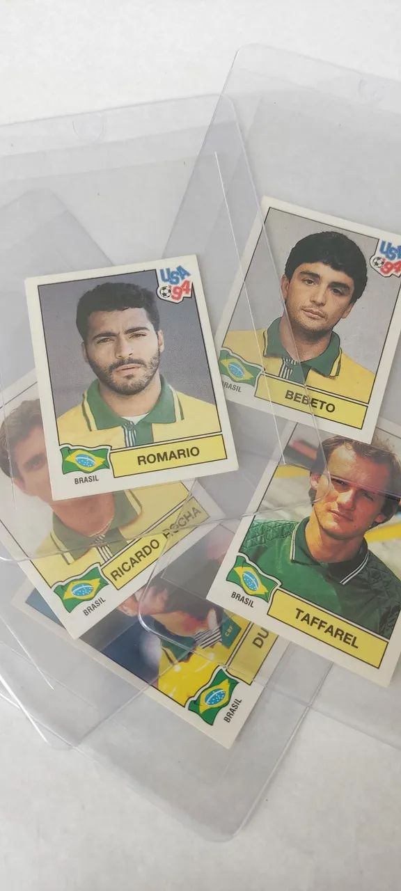 Lote 5 figurinhas Copa 1994 Romário Bebeto Taffarel Dunga Ricardo Rocha