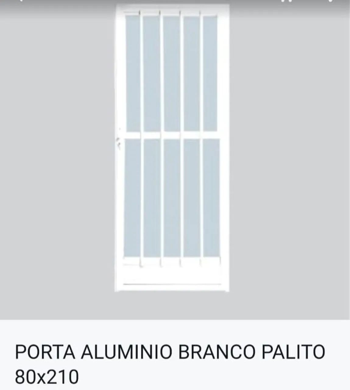Porta de alumínio branca 80cm nova