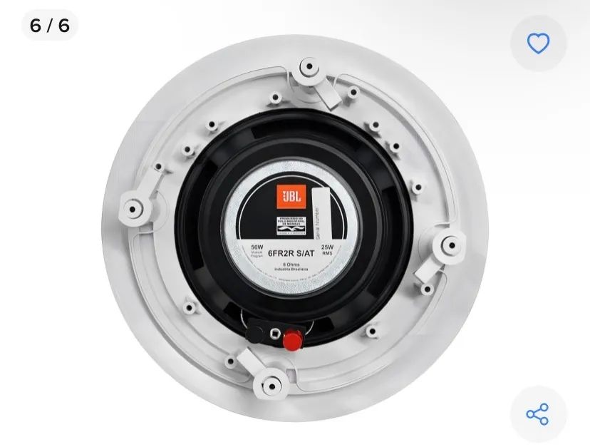 Caixa de som JBL embutida no teto PRETA - Foto 2