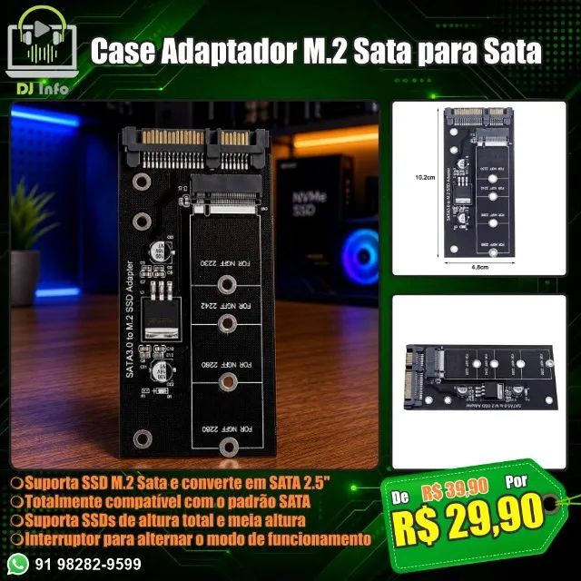 Case Adaptador M.2 Sata para Sata
