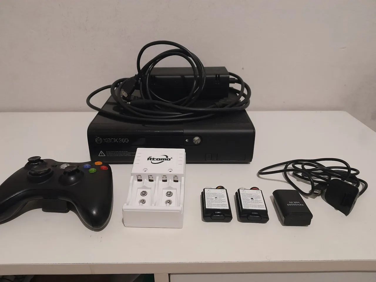 Xbox 360 com defeito/controle + kit de bateria