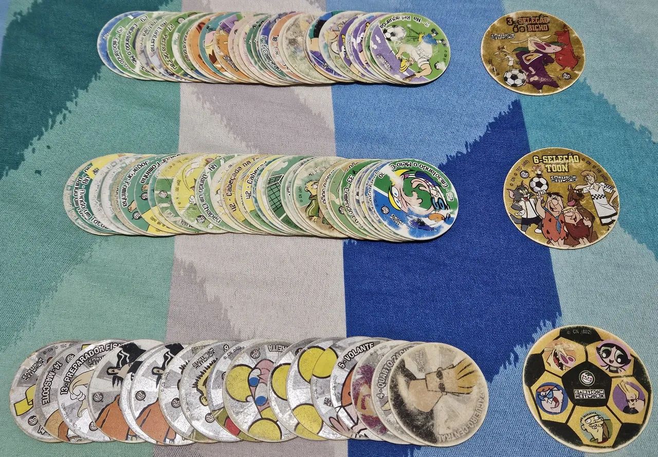 Lote 88 tazos copa toon normal prata ouro elma chips ler descrição