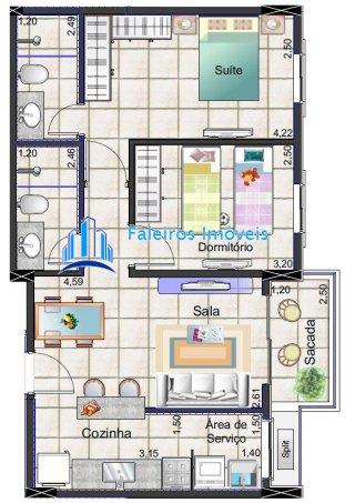 Apartamento 2 dormitórios com sacada Minha Casa Minha Vida - Apartamento em Lanç... - Foto 12