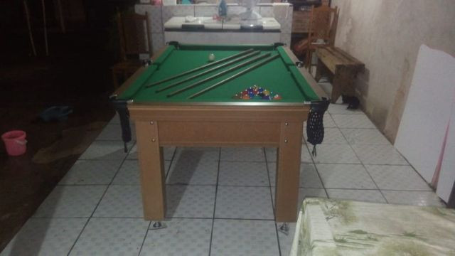 Mesa Tentação de Sinuca Cor Cerejeira Tecido Verde Mod. CSEA7861 - Foto 3