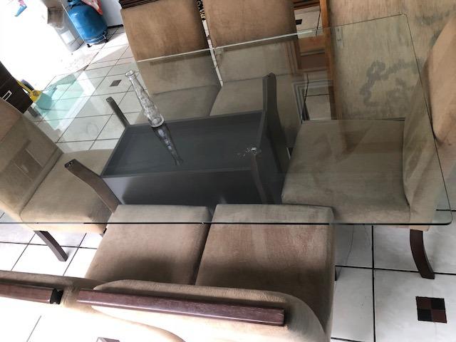 Mesa com 6 cadeiras em vidro temperado - Foto 5