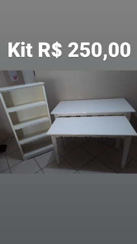 Kit 2 Mesas Provençais + Armário para lembrancinhas