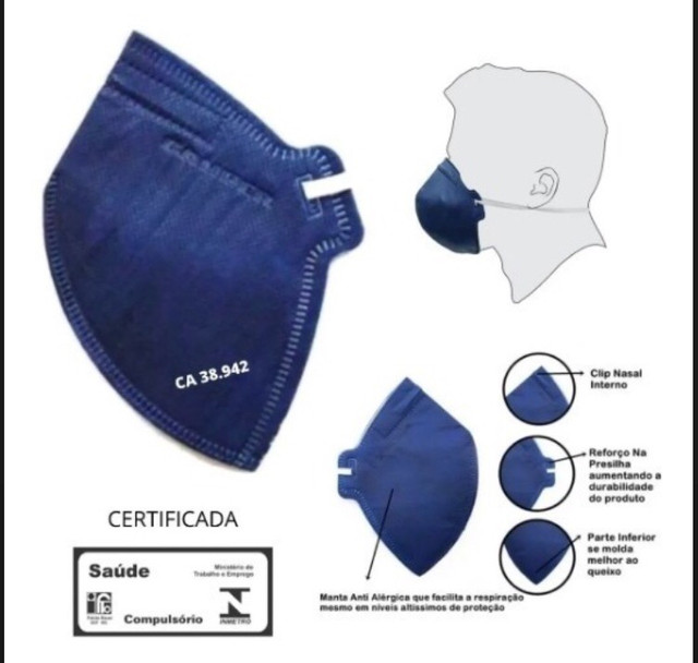 Respirador máscara CAMPER PFF2 equivalente ao N95 R$6,5 - Foto 2