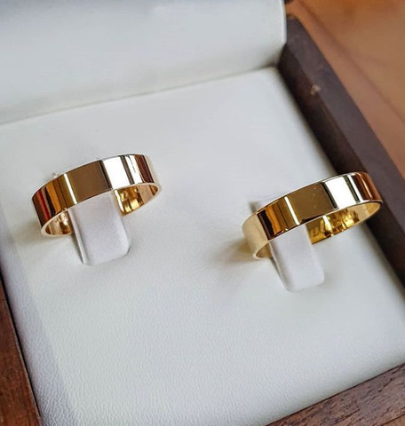 Alianças banhadas a ouro 18k