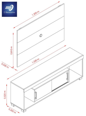 Rack com Painel para TV até 50" - Foto 4