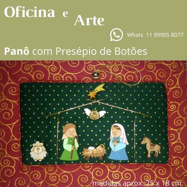 Presépio de Natal de botões