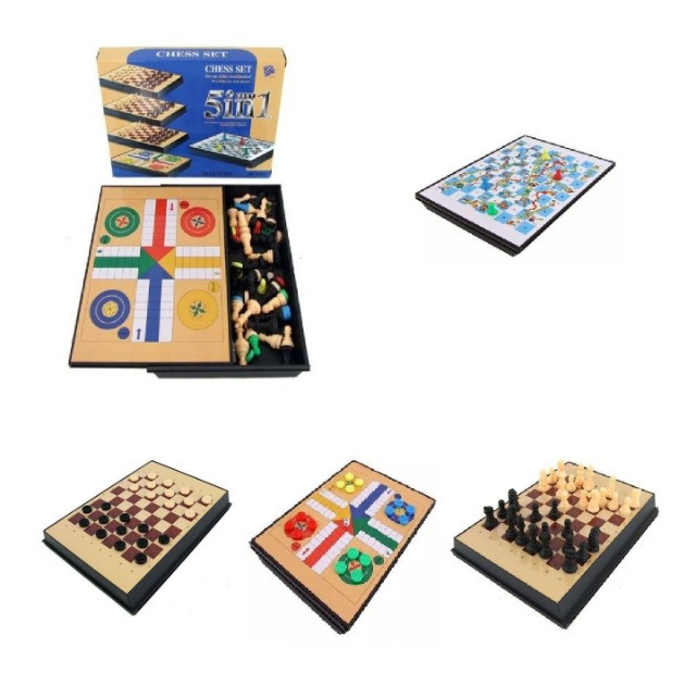 Jogo de tabuleiro magnetico 5 em 1 xadrez dama ludo 2 poket chess set