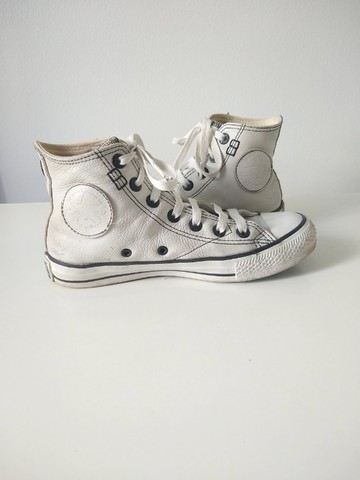Tênis All Star Couro Branco Cano Alto Feminino Tamanho 36 - Roupas e  calçados - Tijuca, Rio de Janeiro 1011994740 | OLX