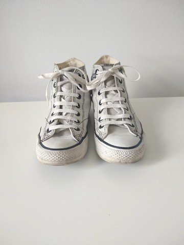 Tênis All Star Couro Branco Cano Alto Feminino Tamanho 36 - Roupas e  calçados - Tijuca, Rio de Janeiro 1011994740 | OLX
