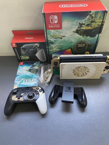 Nintendo Switch OLED 64GB The Legend of Zelda: Tears of the Kingdom Edition  cor verde e dourado e preto