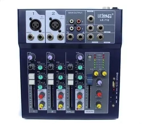 Mesa De Som 4 Canais Lelong Le-710 Bluetooth USB  - Foto 2