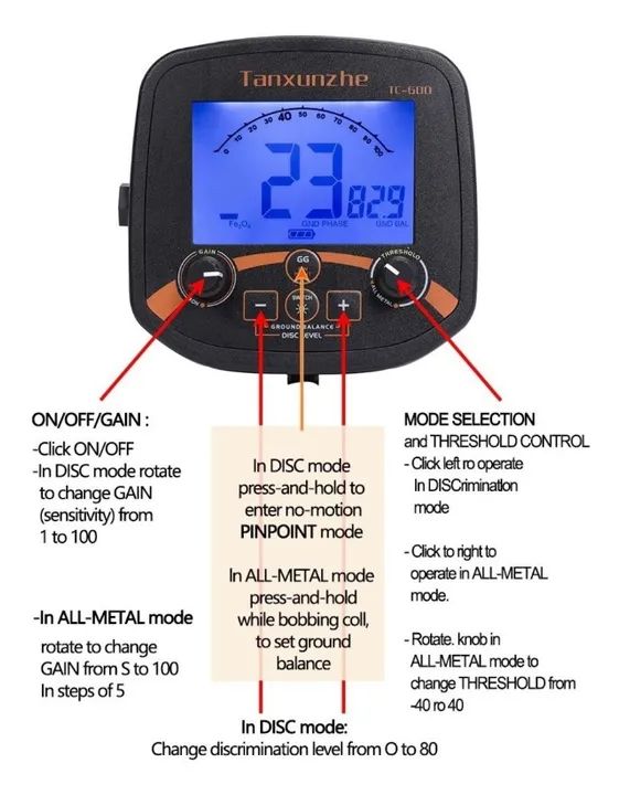 Detector De Metal Tanxunzhe TC-600 - Foto 2