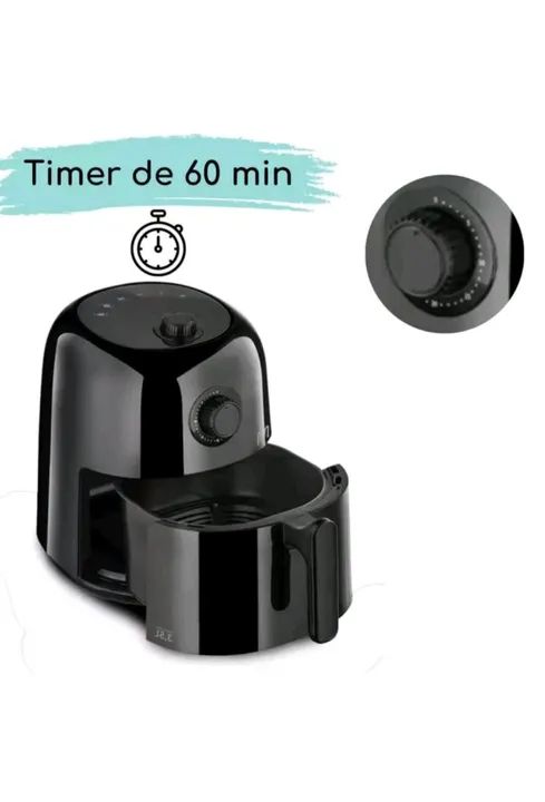Fritadeira Eletrica Air Fryer Multi Preta 3,5 L com Timer - Foto 2