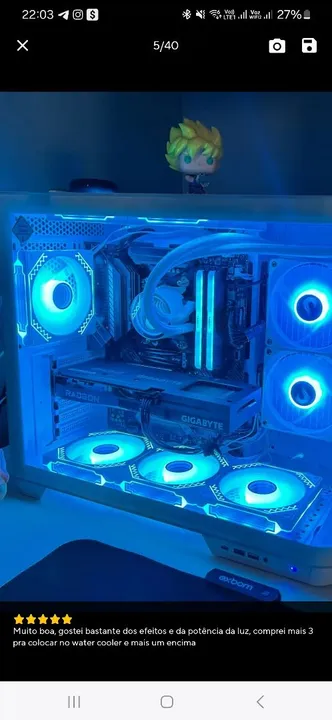 Fan top 12cm ARGB disponível (Novo, completo na caixa, branco)