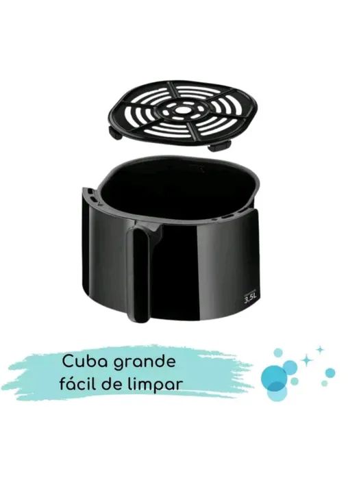Fritadeira Eletrica Air Fryer Multi Preta 3,5 L com Timer - Foto 4