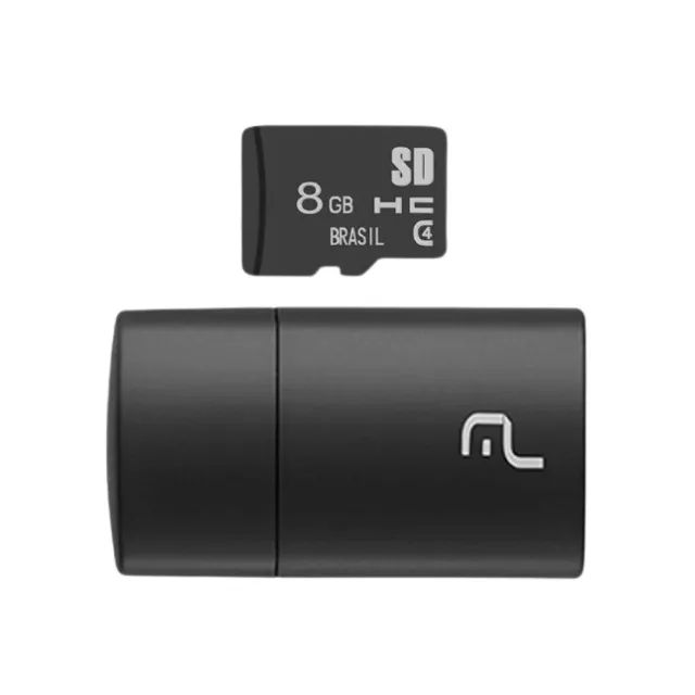 Pen Drive 2 em 1 com Leitor USB + Cartão de Memória 8GB MC161 - Multilaser  cod: 2428 - Foto 2