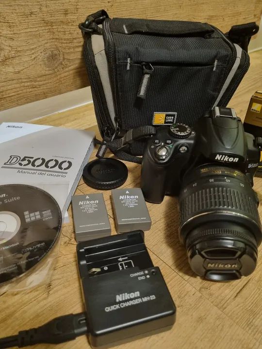 CÂMARA PROFISSIONAL DIGITAL D 5000 18-55VR KIT = BOLSA + 2 BATERIA + ALÇA NYLON DE OMBRO - Foto 2