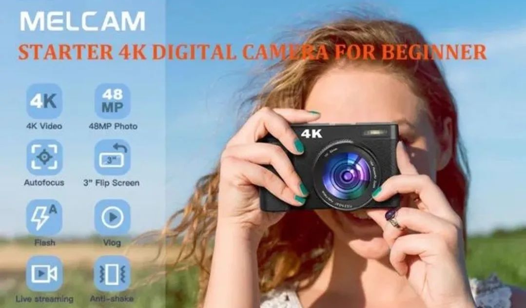 Camera Fotografica 4k e Filmadora Melcan Webcam vídeo vlog live streem  - Foto 3