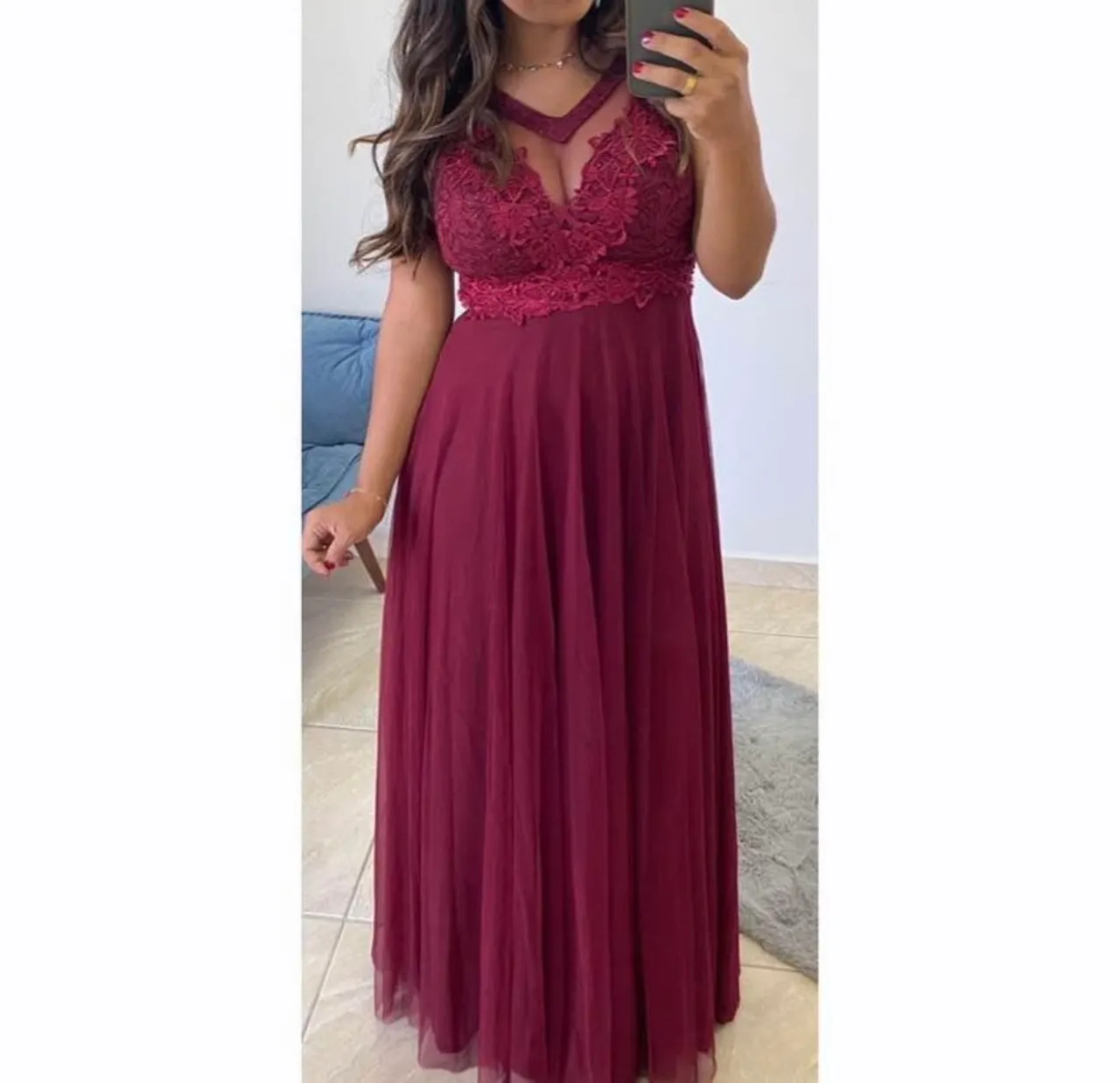 Vestido de madrinha marsala
