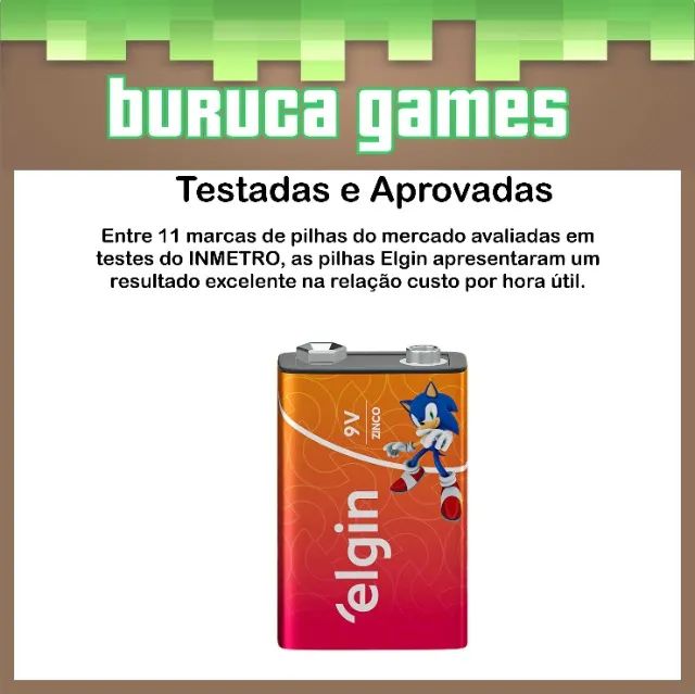 Bateria de Zinco 9V Elgin - Foto 5