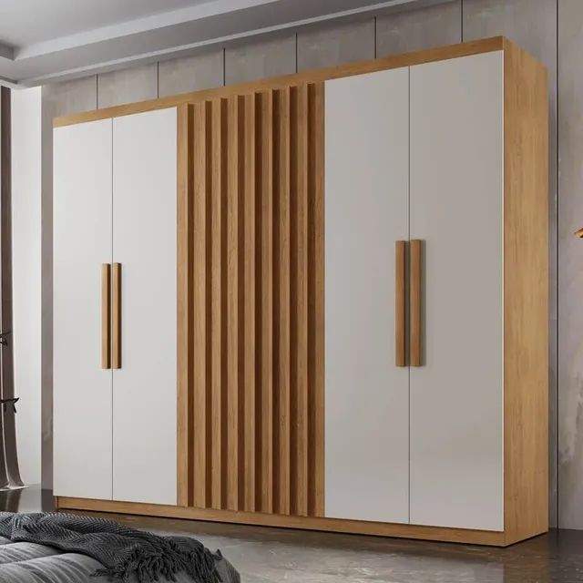 Roupeiro Cairo Ripado 6 Portas 100% MDF rf228m - Foto 2