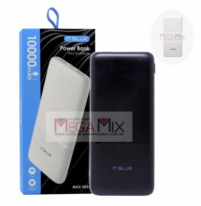 POWER BANK 3 PORTAS 10000 MAH IT-BLUE MAX-0531, Novo, Lacrado - Foto 5
