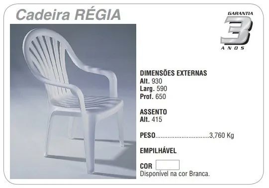 Cadeira de Plástico Extra Forte - Foto 2