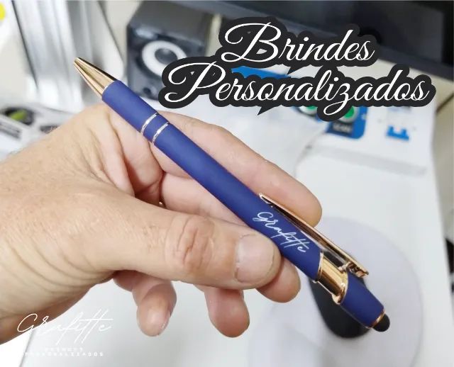 Gravação á laser!! Caneta em metal com sua logo gravada