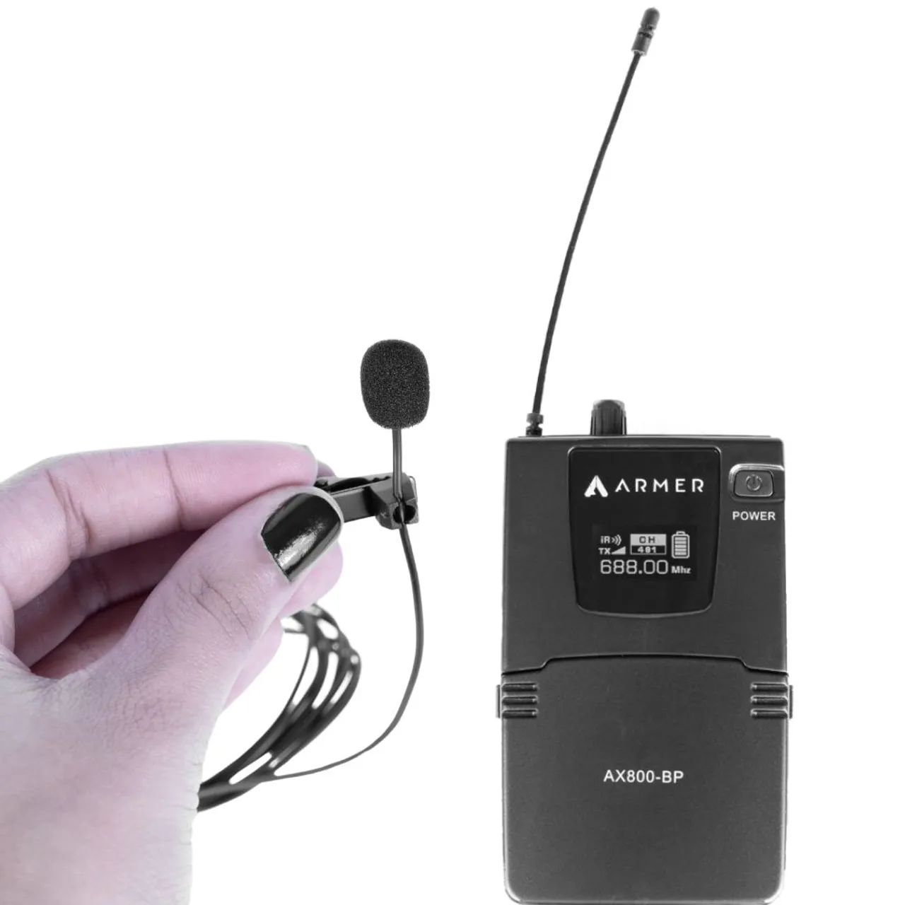 Microfone de Lapela Sem Fio Profissional N2 + Bodypack Armer AX800BP - Foto 2