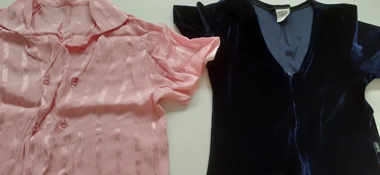 Blusas de seda azul e verde - baixou o preço! - Foto 2