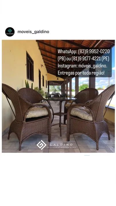 Conjunto de terraço e área - jogo de terraço- jogo de área - cadeiras em fibra - Foto 6