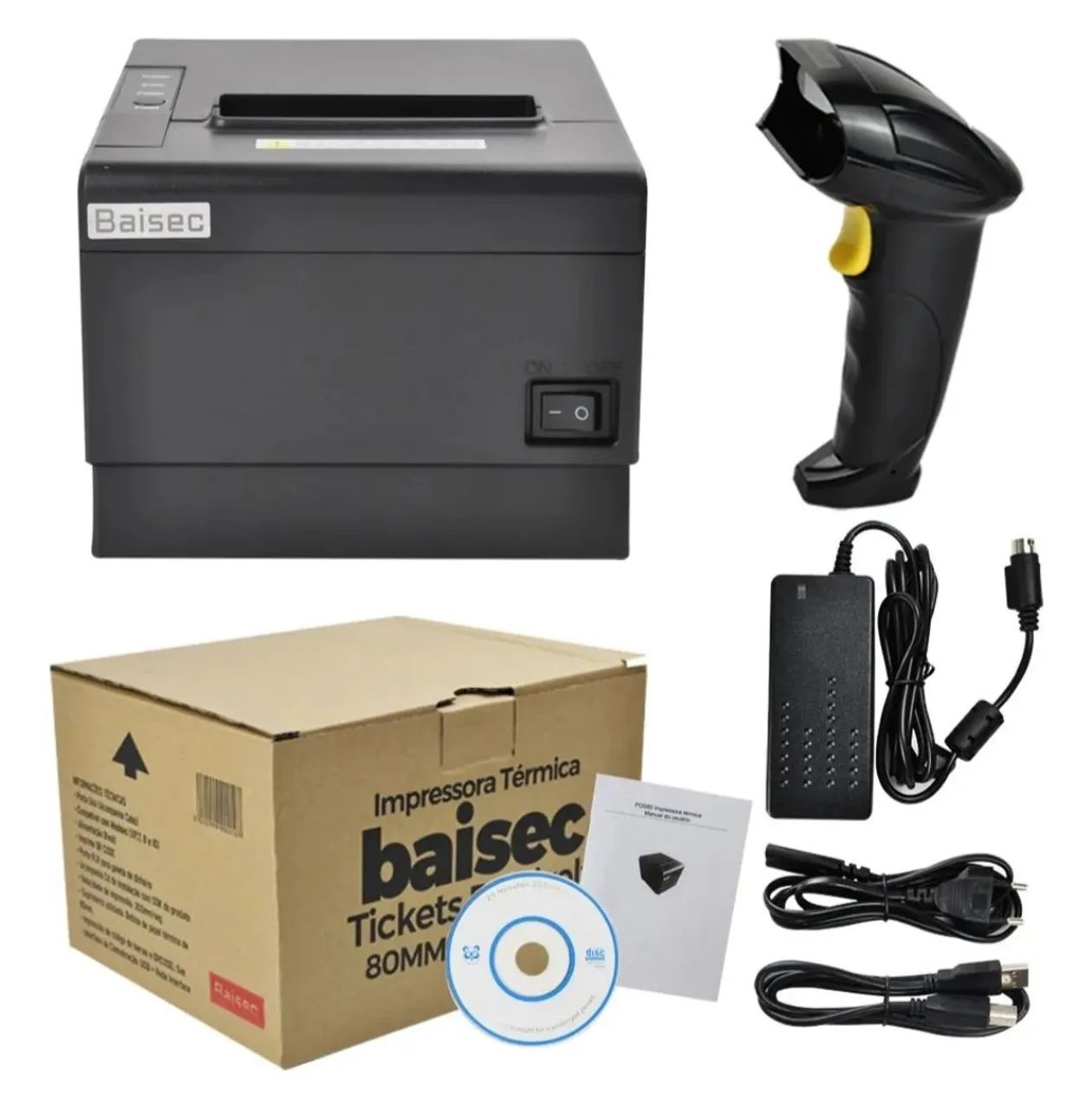  Kit Impressora Não Fiscal Térmica 80mm USB+Leitor Código barras - Foto 2