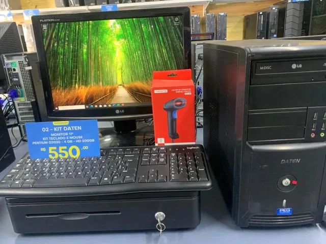 Kit Pdv Comercio em Geral!! Cpu, Monitor, Mouse, Teclado