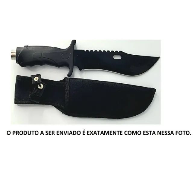 Faca Rambo aço inox com bainha - Foto 4