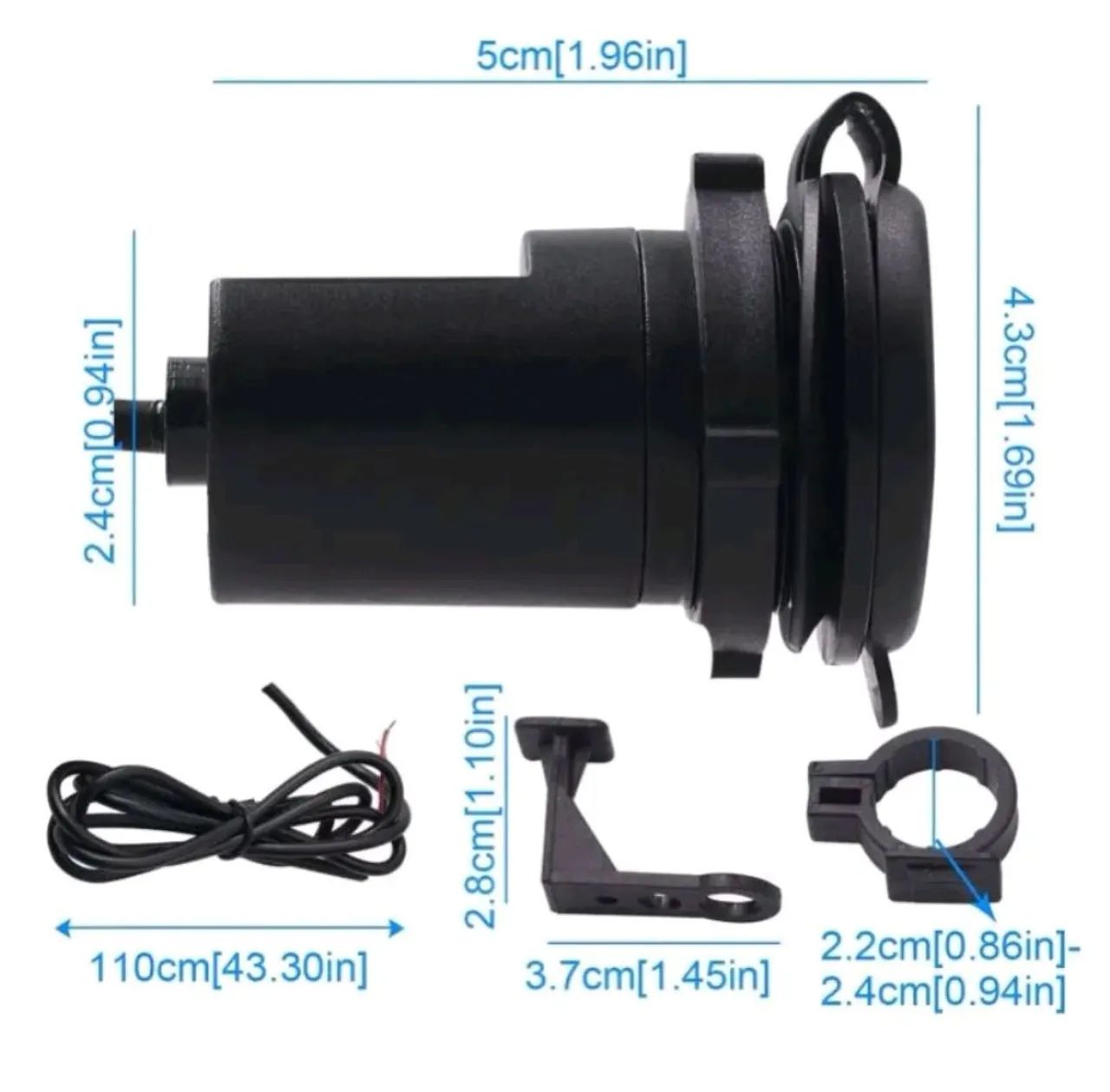 Carregador Celular USB para Moto Tomada Impermeável - Foto 4