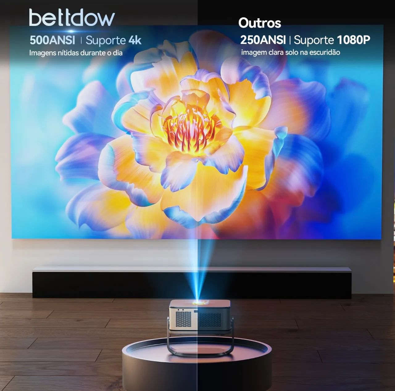 Projetor Profissional 4k 1080p Full Hd Wifi 16000lm - Foto 4