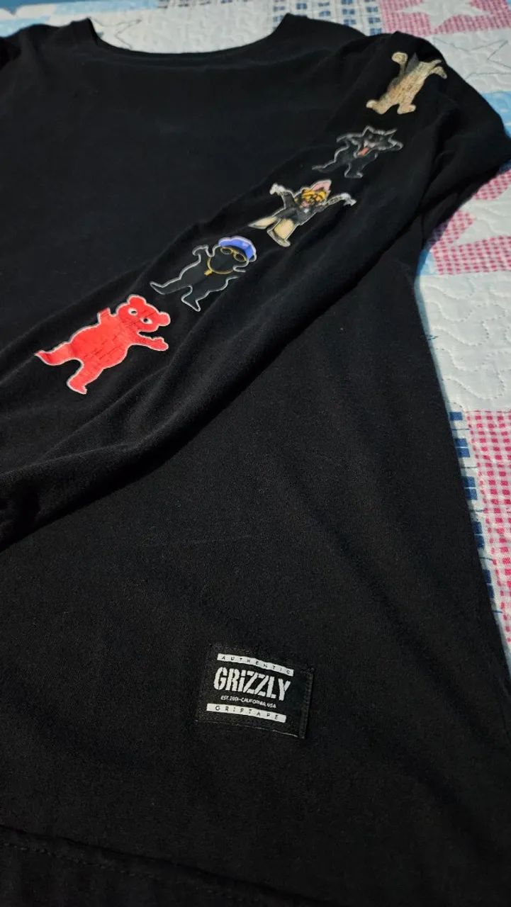 Camiseta Preta Manga Longa Grizly Griptape - Foto 2