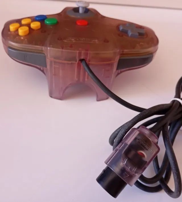 Controle Nintendo 64 Transparente Jabuticaba Gradiente  - Foto 3